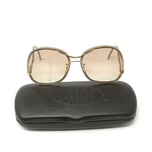 Tura Sunglasses 560 Gold Metal Butterfly Round Sunglasses Japan main image 10